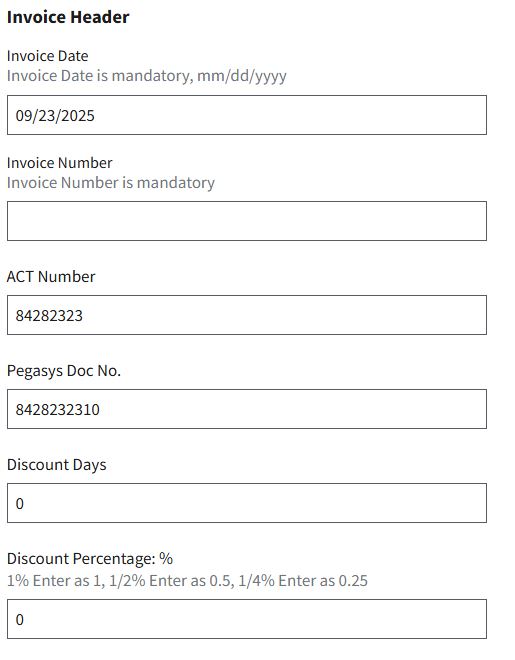Invoice Screen shot